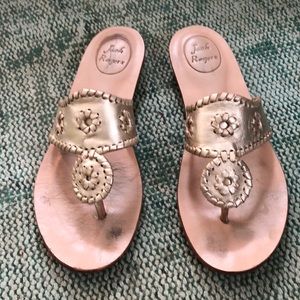 Jack Rogers Capri Sandal in Platinum, size 7.5